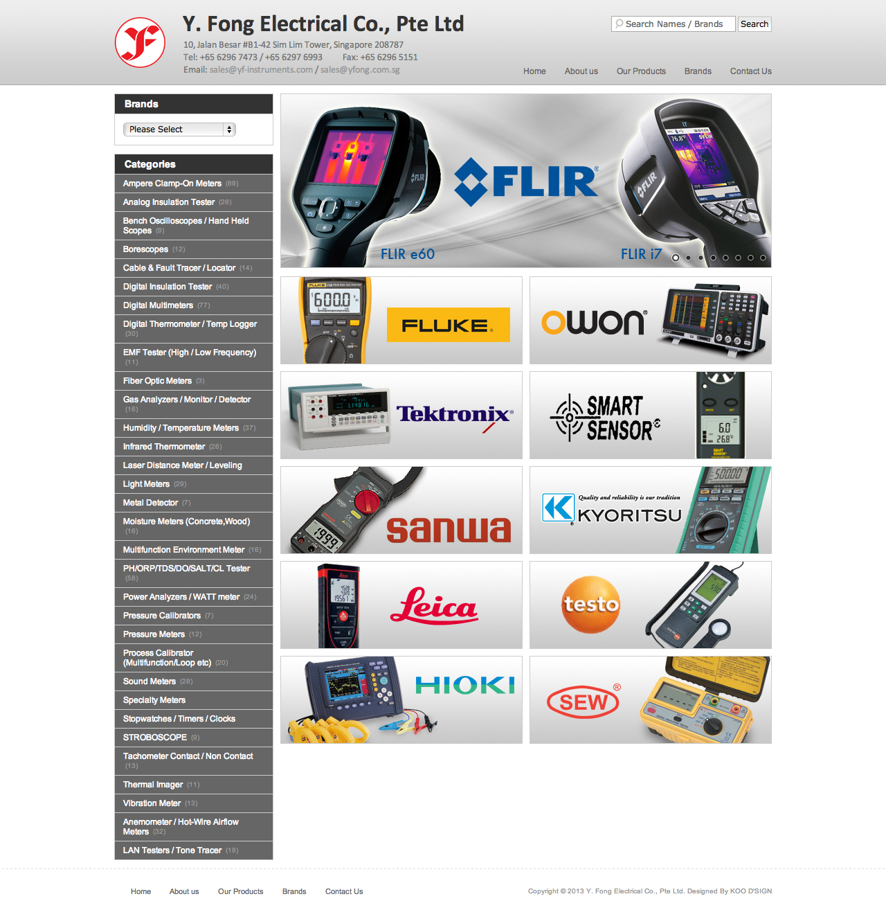 Y Fong Electrical Co Pte Ltd 2012 website homepage