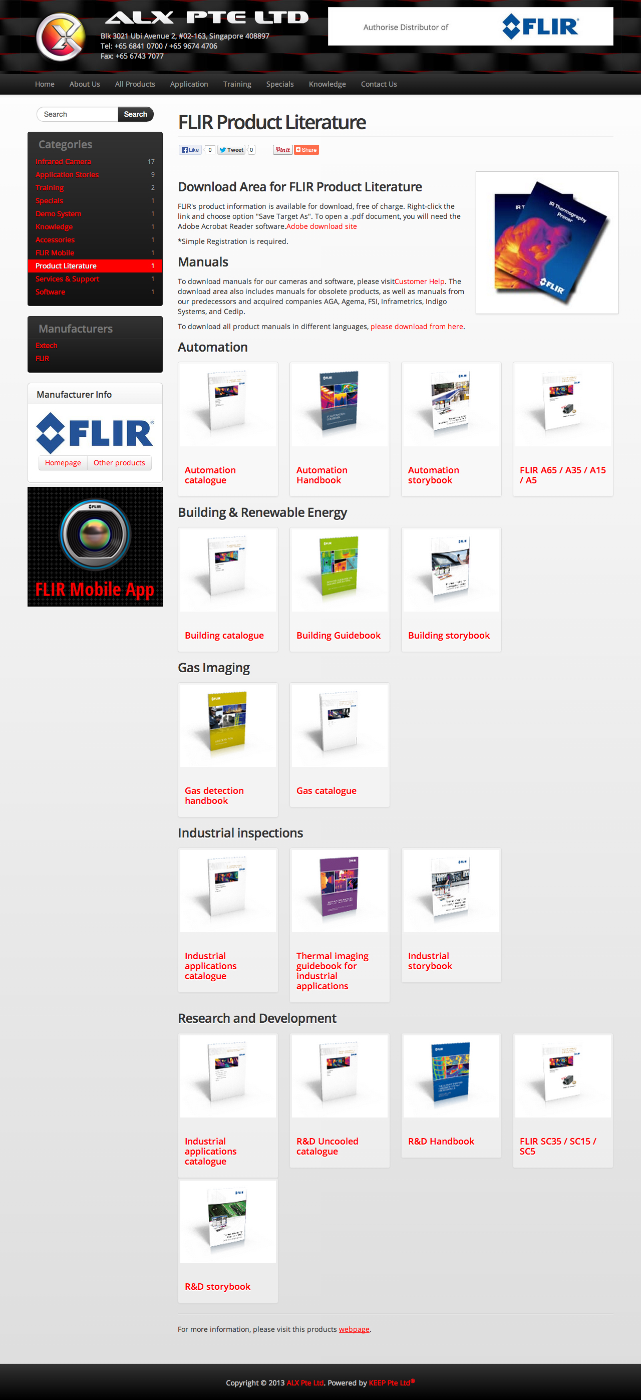 ALX Pte Ltd website product details page
