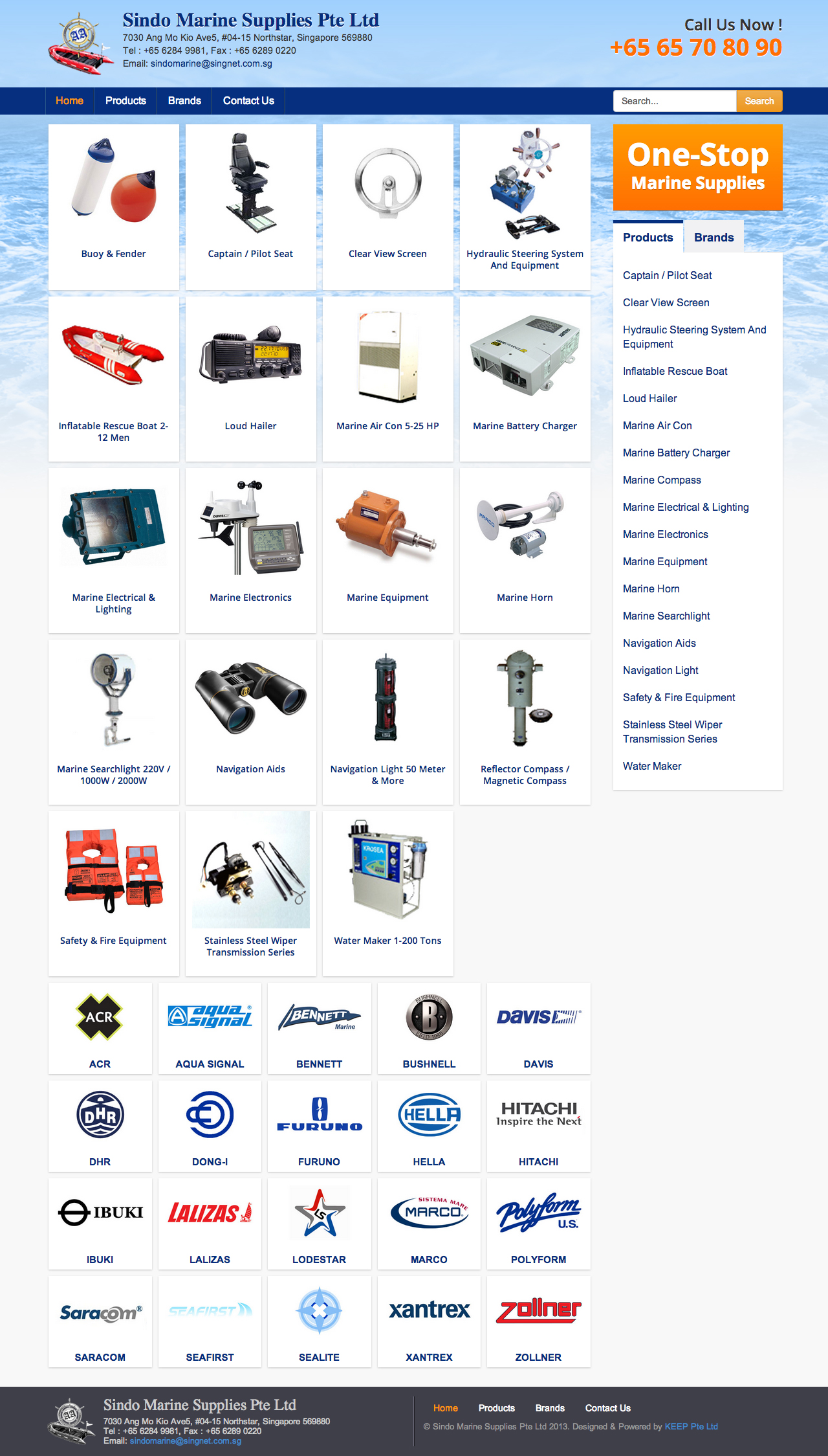 Sindo Marine Supplies Pte Ltd website homepage