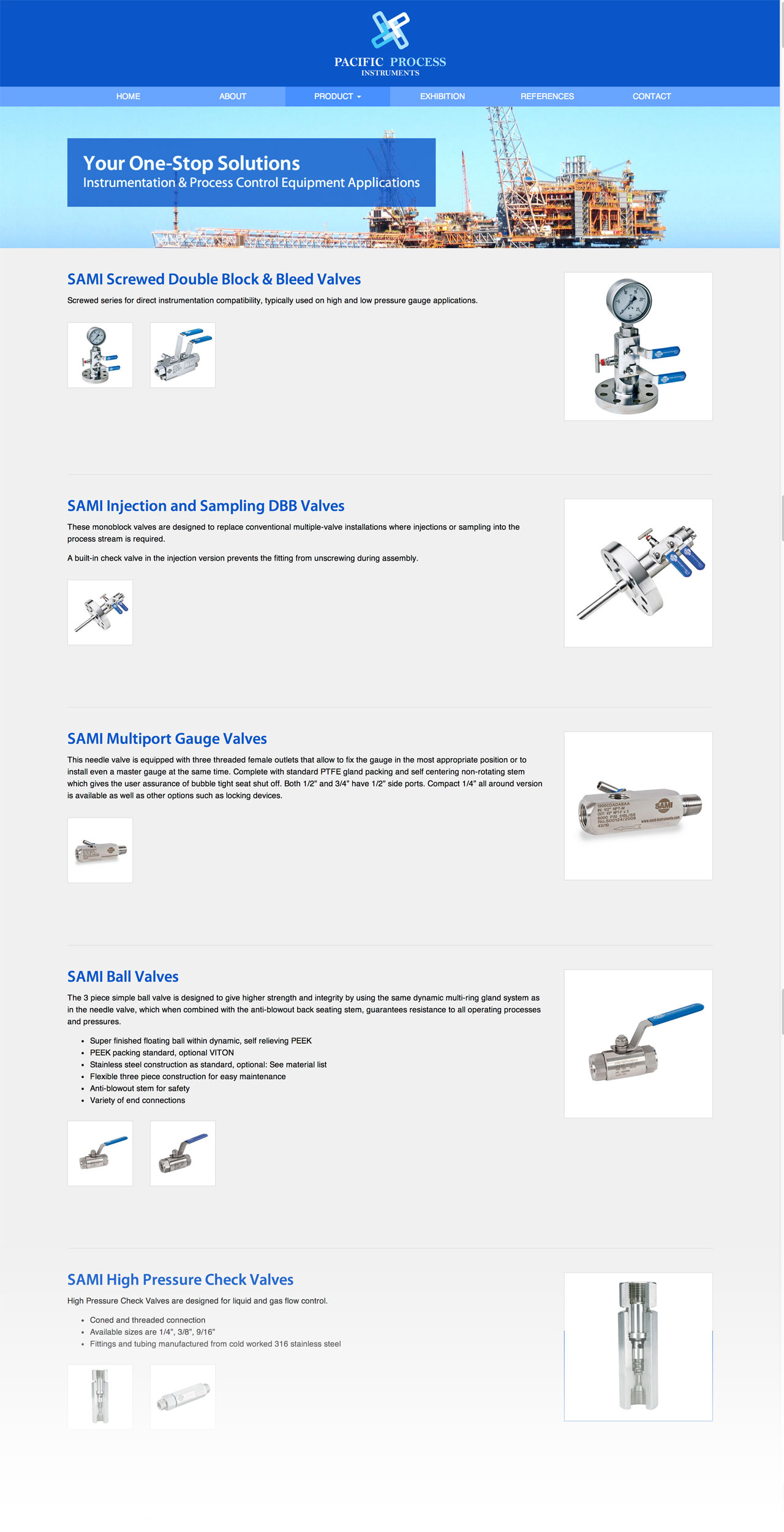 Pacific Process Instruments Pte. Ltd. website products page
