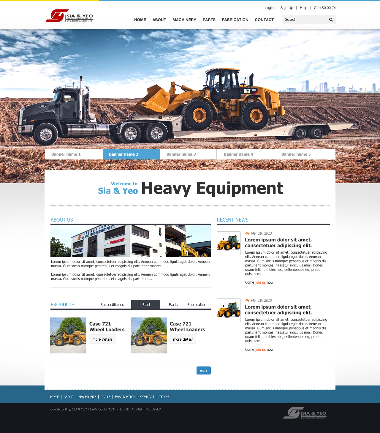 Sia & Yeo Heavy Equipment Pte Ltd website homepage